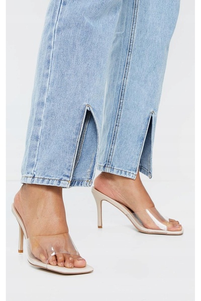 NO BRAND Pantofi cu toc bej transparenți tip stiletto Prettylittlething 41