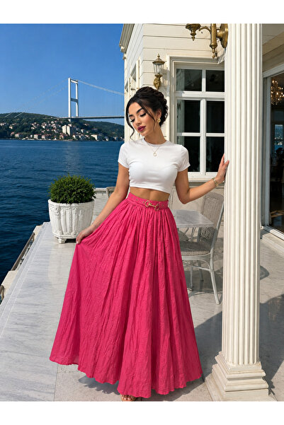 BELLASTORE Kemer Detaylı Maxi Etek