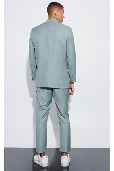 NO BRAND Sacou verde la un rând de nasturi, clasic, uni, Boohooman 50