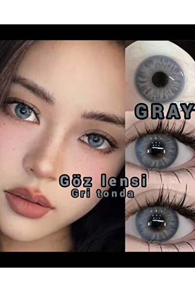 Eyeshop GÖZ LENSİ GRAY GRİ TONDA DOĞAL GÖRÜNÜMLÜ KULANIM SURESİ 12 AY