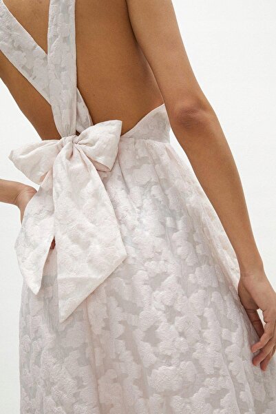 NO BRAND Rochie asimetrică roz, cu spatele deschis, decupaj la guler, Coast 38