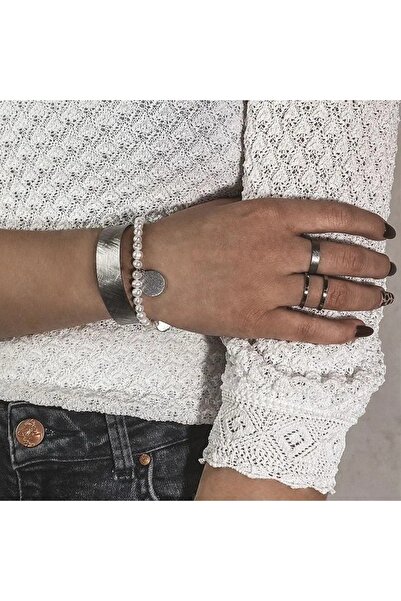 NO BRAND Brățară de damă cu perle albe Manoki 16cm