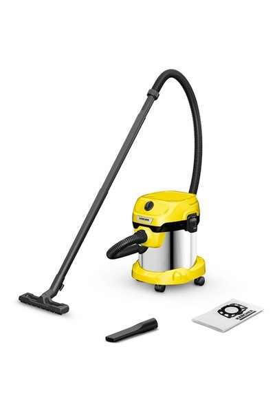 Karcher WD 2 Ηλεκτρική σκούπα με σακούλα 1.628-050.0, 15λ, 1000W, κίτρινο-ασημί