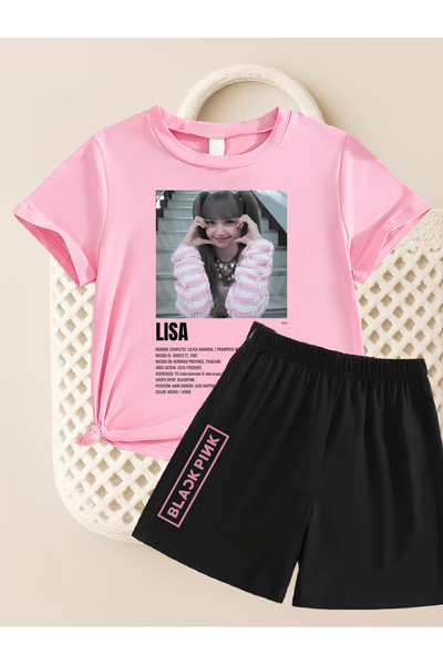 MAGORS Lisa from Blackpink K-Pop Printed Cotton Short Sleeve Children's Tshir...