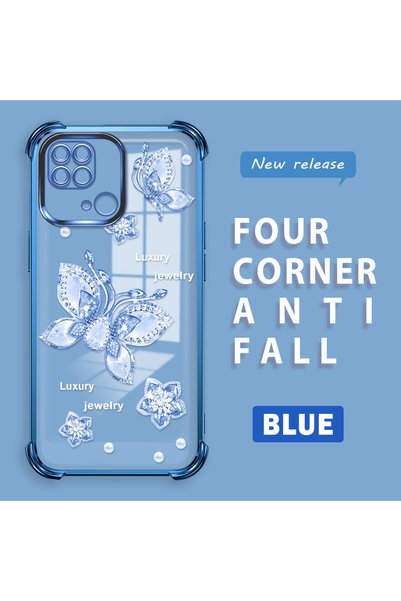 ucuc Xiaomi Redmi 10C Compatible Transparent Back Cover Four Corners Reinforc...