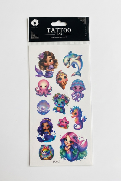 Le Mabelle Multi-Colored Sea Creatures Themed Girl's Tattoo