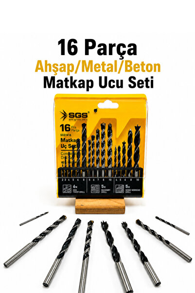 SGS MATKAP UCU SETİ 16 PARÇA AHŞAP/METAL/BETON