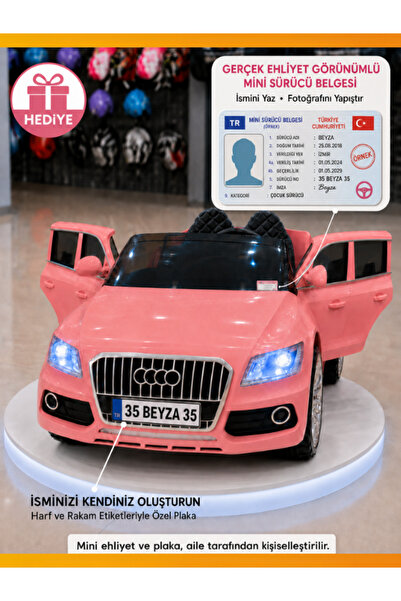 modabebekler Akülü Araba Audi Mini Ehliyetli Özel Plakalı Ebeveyn Kontrollü U...