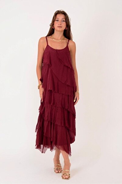 Park Moda Strappy Layered Long Silk Dress (Fits Sizes 34-44.)