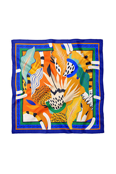 Sultan İpek Artistic Patterned Scarf / Bandana 70X70Cm