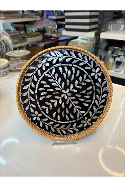 Sever Tavă rotundă neagră cu margine decorată 35CM