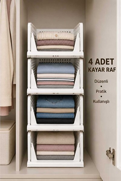 DEKOZUM RAYFLEX Kayar Raf Sistemi, Dolap İçi Düzenleyici Çekmece Ve Organizer...