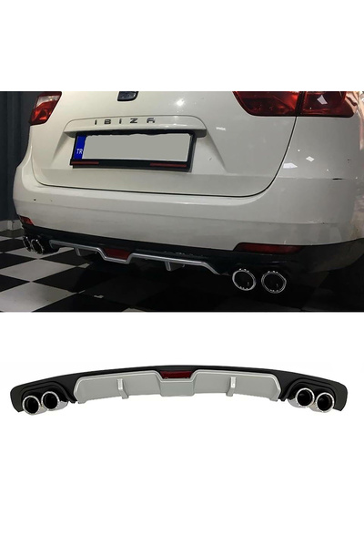 HasAkman Seat İbiza STW Gri Difüzör 4 Krom Egzoz Görünümlü Difizör Arka Ek Bo...
