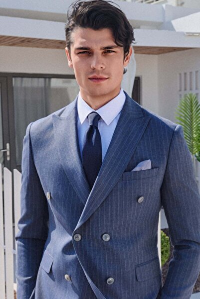 İmza Navy Blue Patterned 7 cm Tie 1090260114