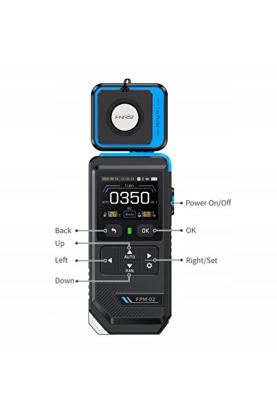 FNIRSI Luxmetru FPM-02, contor de intensitate luminoasă, temperatură și umidi...