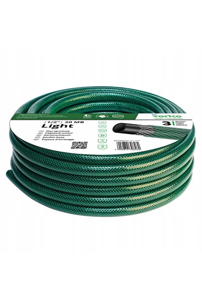 Vartco Furtun de grădină 20m 1 inch ușor 3 straturi 20 bari rezistent flexibil