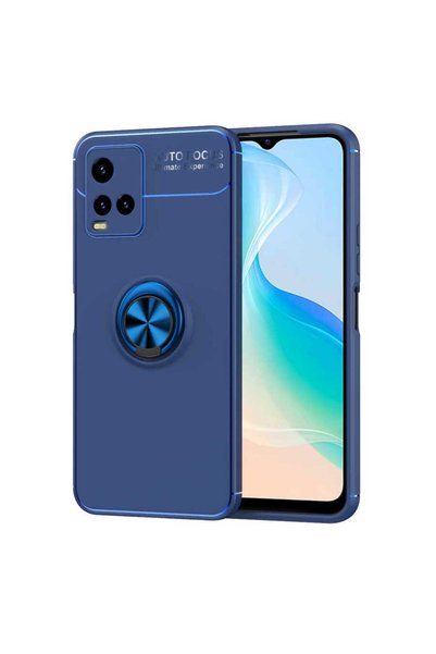 Ummeslem جراب متوافق مع Vivo Y33S، غطاء رافيل ملون مع حامل قابل للدوران وحلقة