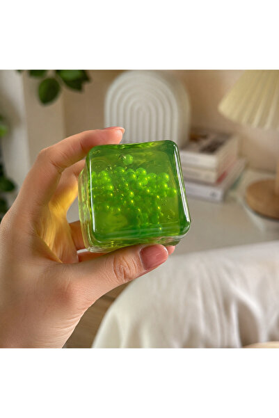 Needoh Monster Enerji Ice Cube Squishy - Şeffaf Yeşil Küp Oyuncak