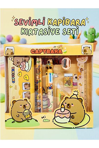 ÖZ OFİS Capybara Kapibara 8 Parça Özel Kutulu Kırtasiye Seti - Yeni Sezon Oku...