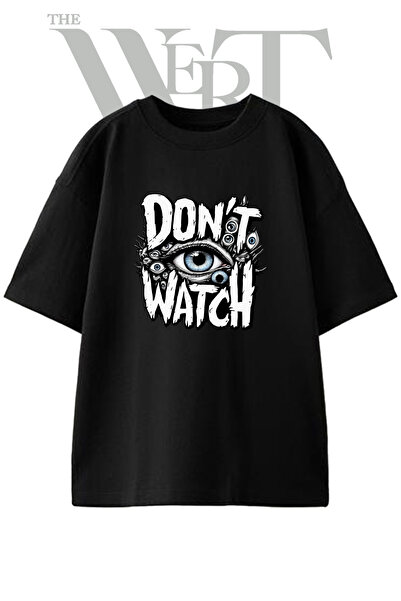 THEWERT Tricou supradimensionat negru unisex cu imprimeu Surreal Gozler Design