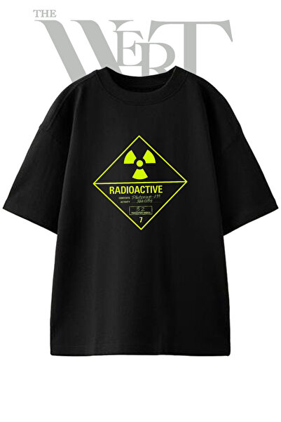 THEWERT Μπλουζάκι Unisex Μαύρο Oversize με τυπωμένο σχέδιο συμβόλων ραδιενεργ...