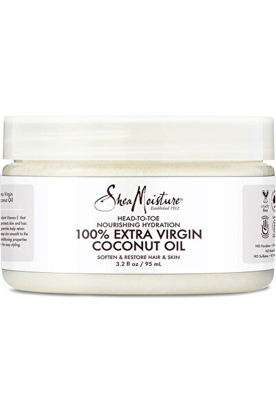 Shea Moisture زيت جوز الهند البكر الممتاز 100% - ترطيب من الرأس إلى أخمص القد...