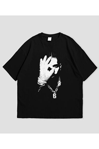 Grafftee Clothing تي شيرت دريك مطبوع للجنسين مقاس كبير