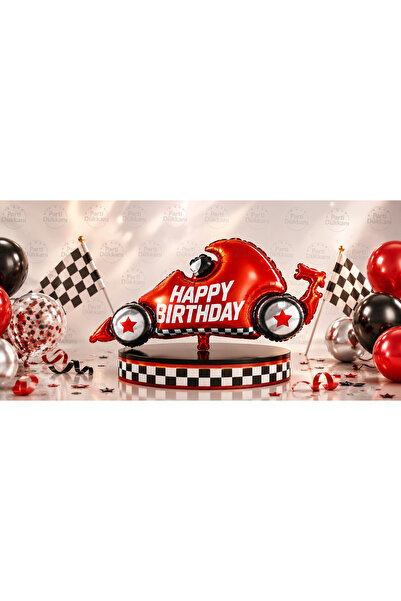 Parti Dükkanı Race Car Foil Balloon Happy Birthday Formula Car Balloon Helium...