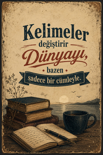 Lucena Pictură murală retro literară din MDF, decor de perete decorativ vinta...