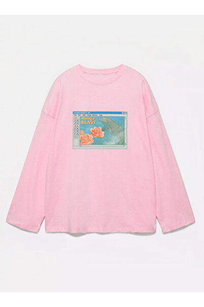 Disante 100% bumbac, cu potrivire oversize, cu imprimeu Having a Blast - Tric...