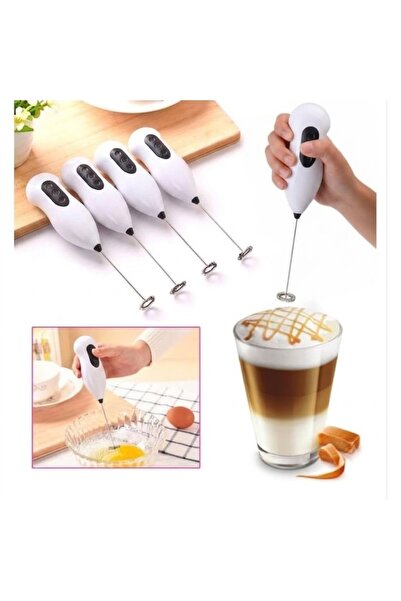 VELOXA Pilli Süt Köpürtücü Yumurta Çırpıcı Siyah Ergonomik Mini Karıştırıcı