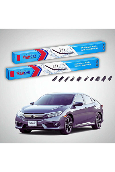 TEAMCAR Honda Civic X FC Sedan 2017-present Wiper Blades | Front Set Flat Pre...