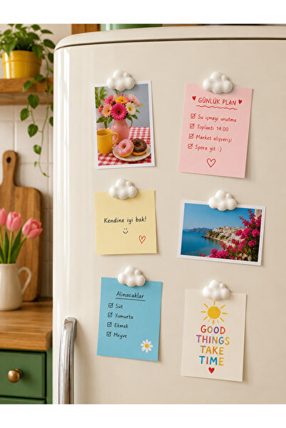 Mumperya Bulut Magnet – Dekoratif Buzdolabı Magneti (6’lı set)