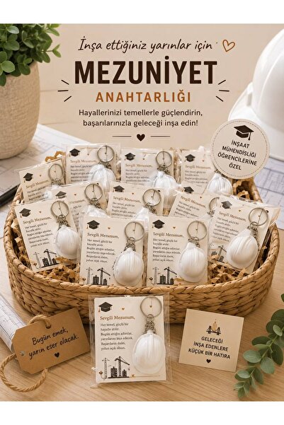 redbuttonkidsstore 10 Adet Mühendislik Fakültesi Hediyesi Baret Anahtarlık