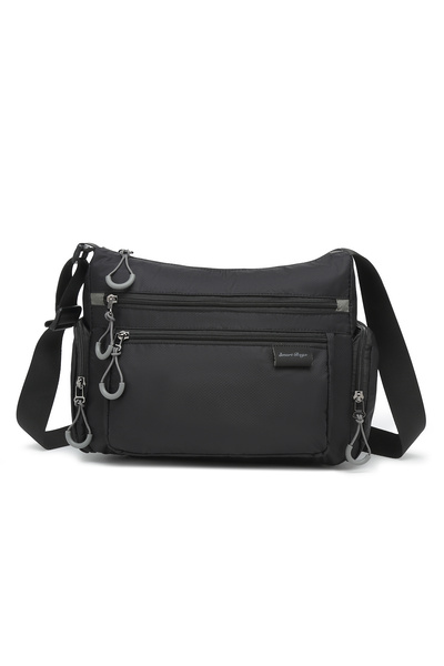 SMART BAGS Black Medium Size Multi-Pocket Waterproof Ultra Light Fabric Women...