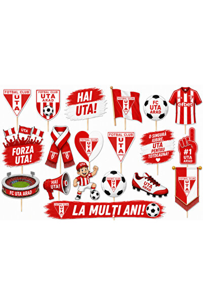 DecoParty Set de decorațiuni pentru tort – Tematică Echipa de Fotbal UTA ARAD...