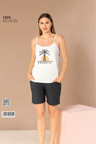 pjamahome White and Black Sleeveless Pajamas