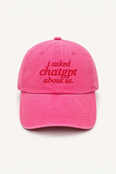 Külah I Asked Chatgpt about Us Embroidered Washed Dad Cap – Fuchsia
