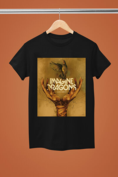 MAGORS Tricou rock din bumbac imprimat, cu mânecă scurtă, croială normală, Im...