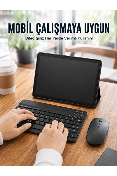 shopwave KRM Bluetooth Klavyeli Android Tablet Seti SIM Kart Destekli Kablosuz Mouse ve Mobil Çalışma Deneyim