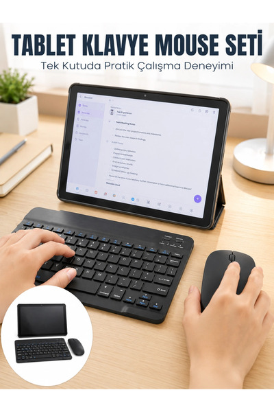shopwave KRM SIM Kartlı Android Tablet Bluetooth Klavye Kablosuz Mouse Geniş Ekran ve Taşınabilir Kullanım Se