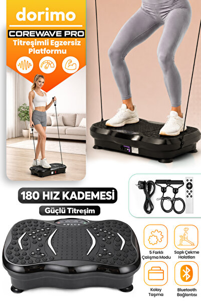 Dorimo CoreWave Pro Titreşimli Egzersiz Platformu 180 Hız Kademeli Bluetoothl...