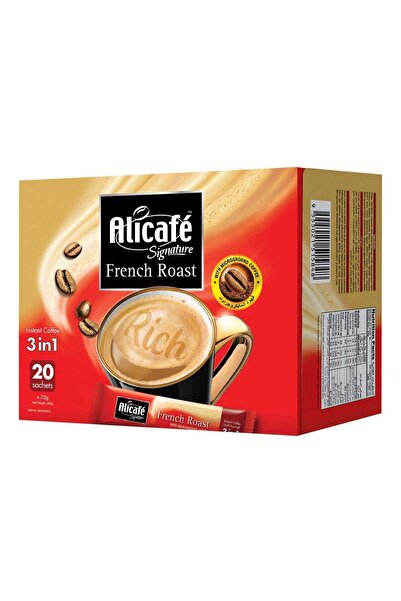 ALICAFE قهوة فورية فرنسية محمصة 3 في 1 من باور روت سيجنتشر، 20 × 22 جرام