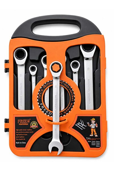 freed 7 Parça Cırcırlı Kombine Anahtar Seti (8-19 mm) Krom Vanadyum Çantalı