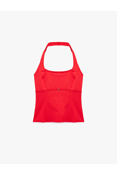 Koton Buckle Detailed Slim Fit Sleeveless Halter Neck Blouse