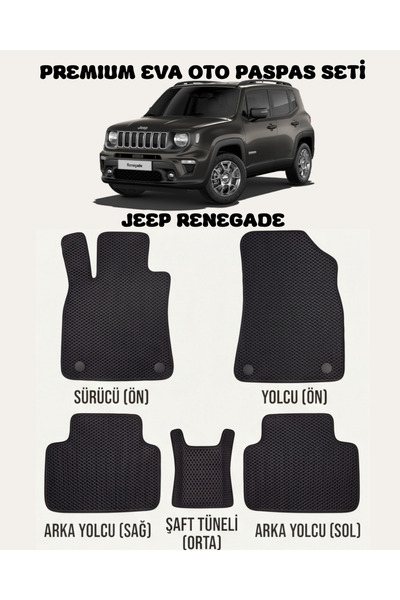 FEYZA OTO JEEP RENEGADE SERİSİ ARACA ÖZEL EVA PASPAS TAKIMI 2 YIL GARANTİLİ A...
