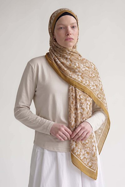 Levidor Oil Green Violet Patterned Olera Shawl