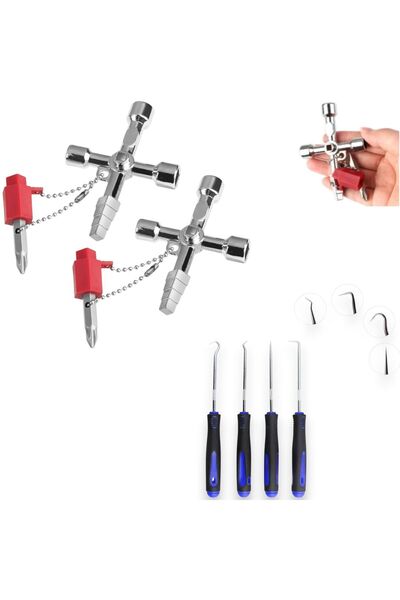 OEM 2 Multifunctional cross wrenches, square, triangle, unlocking, + Top Bott...