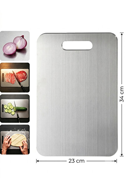 Generic Premium Food Grade Stainless Steel Chopping Board for Kitchen (Rectan...