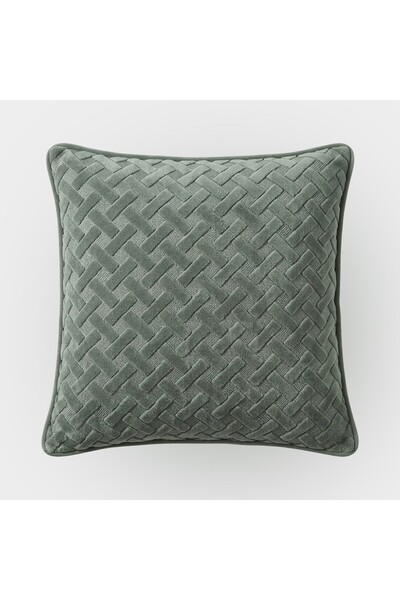 Lidoma Home "Maze" Dokulu Kırlent Kılıfı - 45x45 - Su Yeşili